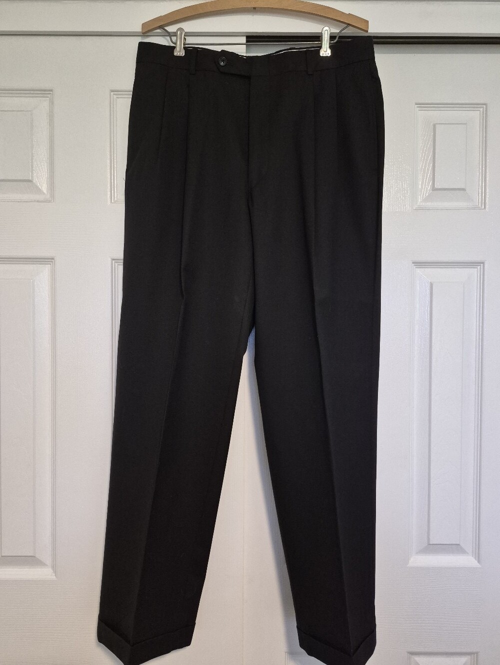 Vintage 100% Wool Jones New York Classic Black Suit 40R 34x31 - Picture 6 of 7